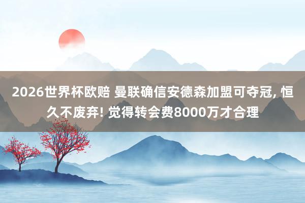 2026世界杯欧赔 曼联确信安德森加盟可夺冠， 恒久不废弃! 觉得转会费8000万才合理