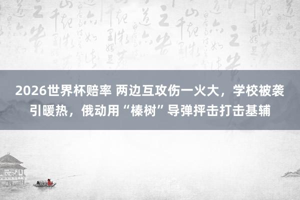 2026世界杯赔率 两边互攻伤一火大，学校被袭引暖热，俄动用“榛树”导弹抨击打击基辅