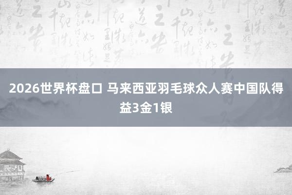 2026世界杯盘口 马来西亚羽毛球众人赛中国队得益3金1银