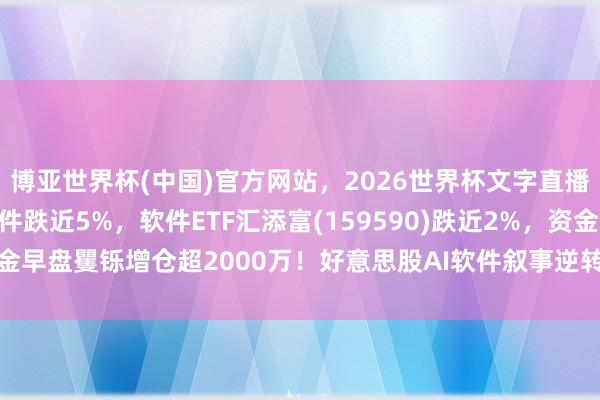 博亚世界杯(中国)官方网站，2026世界杯文字直播 软件股回调，润和软件跌近5%，软件ETF汇添富(159590)跌近2%，资金早盘矍铄增仓超2000万！好意思股AI软件叙事逆转，英伟达AI PC再催化