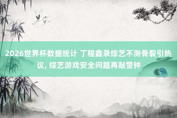 2026世界杯数据统计 丁程鑫录综艺不测骨裂引热议， 综艺游戏安全问题再敲警钟