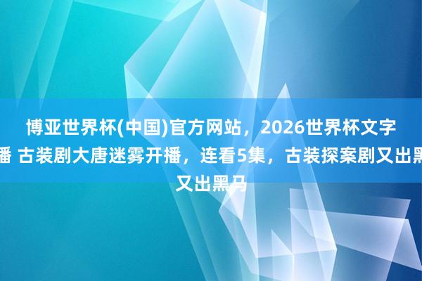 博亚世界杯(中国)官方网站，2026世界杯文字直播 古装剧大唐迷雾开播，连看5集，古装探案剧又出黑马