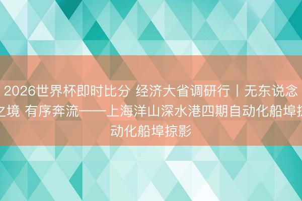 2026世界杯即时比分 经济大省调研行丨无东说念主之境 有序奔流——上海洋山深水港四期自动化船埠掠影