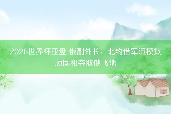 2026世界杯亚盘 俄副外长：北约借军演模拟顽固和夺取俄飞地