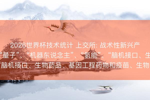 2026世界杯技术统计 上交所: 战术性新兴产业畛域二级行业拟新增“量子”、“机器东说念主”、“氢能”、“脑机接口、生物药品、基因工程药物和疫苗、生物医学工程”等